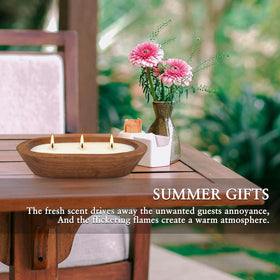 Grcdoyvl wooden bowl base adds rustic decor appeal.