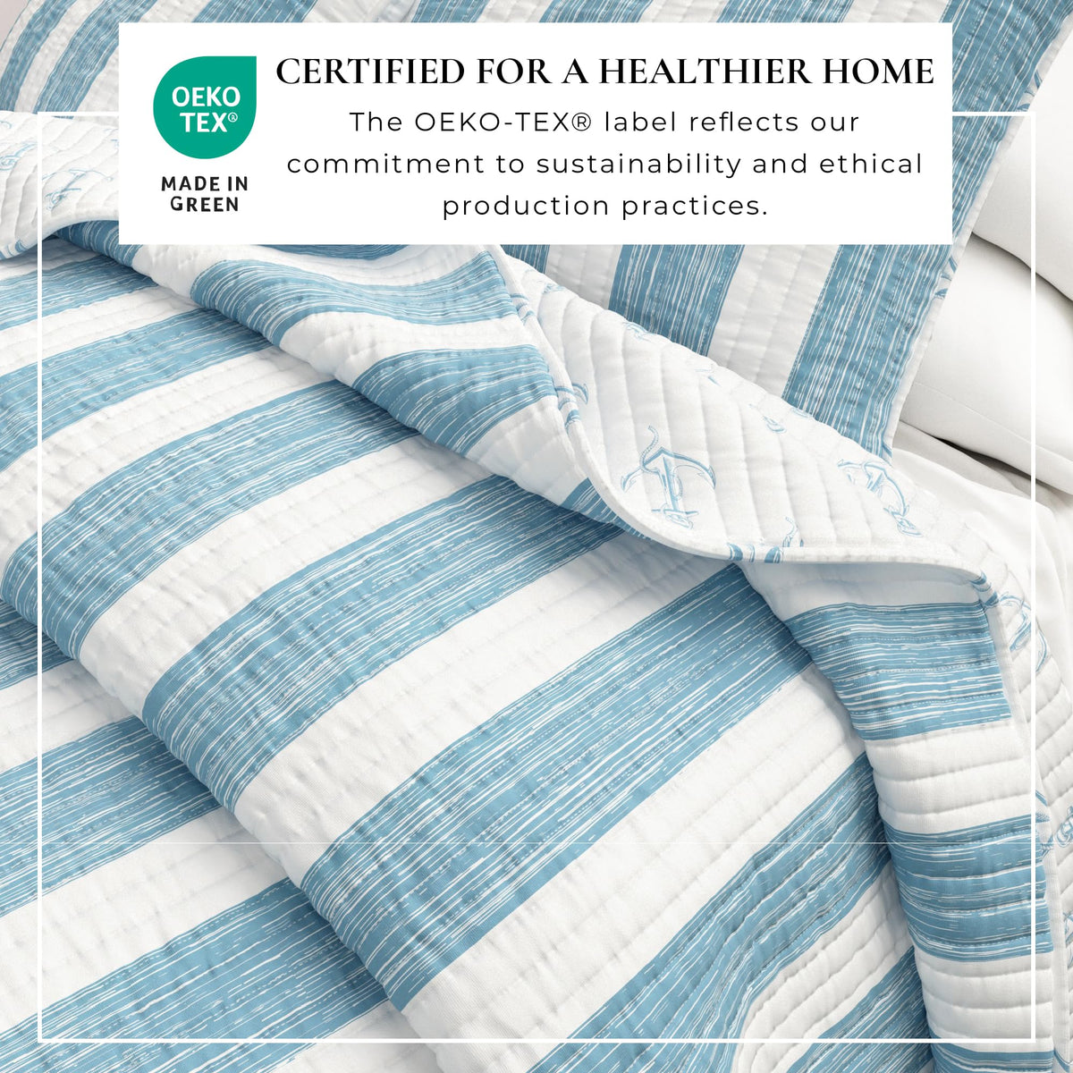 Great Bay Home coastal quilt coverlet lightweight for all-season layering.