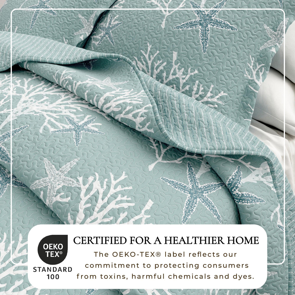 Great Bay Home king-size quilt closeup shows durable microfiber stitchwork for daily use.