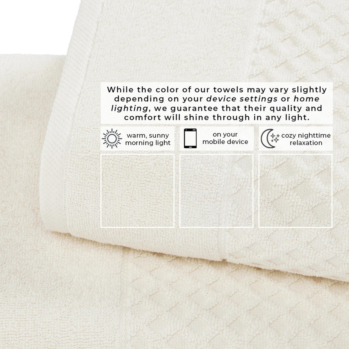 Machine washable Great Bay Home towels in ivory color