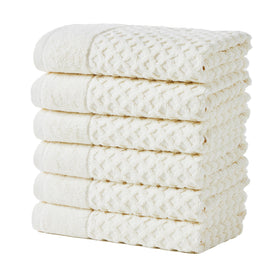 Great Bay Home hand towels in ivory, six-pack, 26x16 inches for everyday use