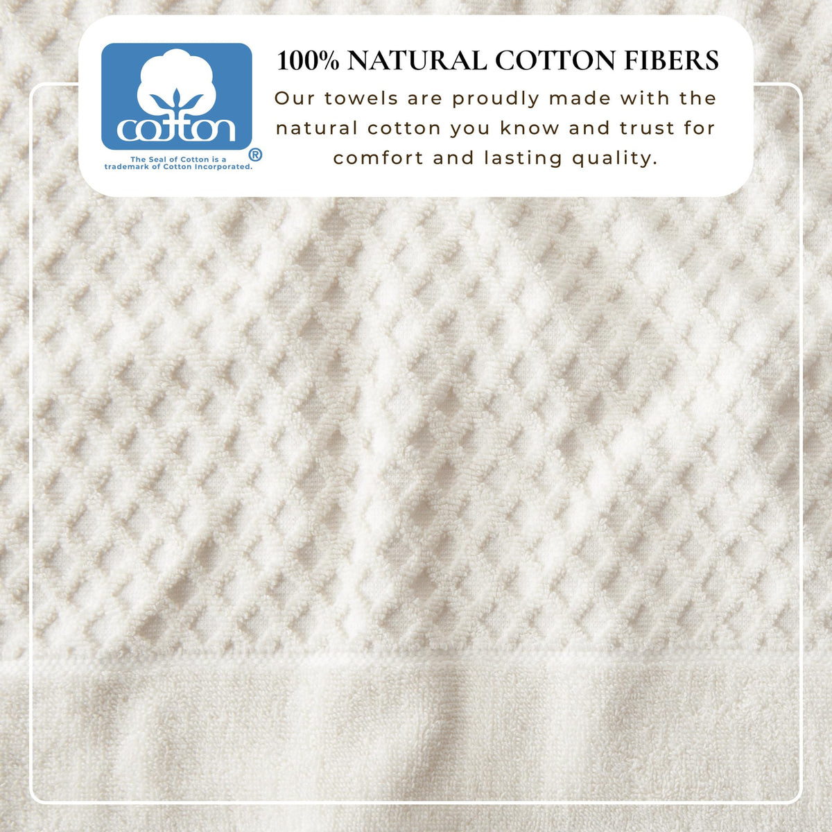 Close-up of low-twist, two-ply cotton fibers from Great Bay Home towels
