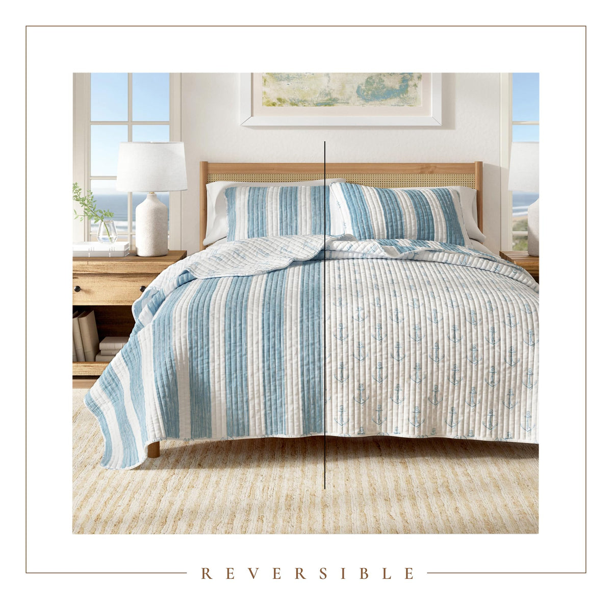 Great Bay Home reversible bedspread offers two looks in one stylish set.