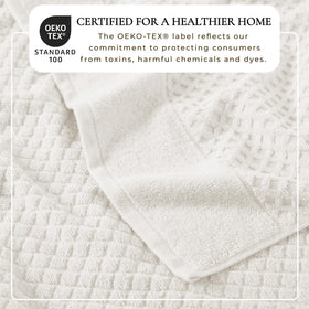 Towels with waffle texture in ivory by Great Bay Home