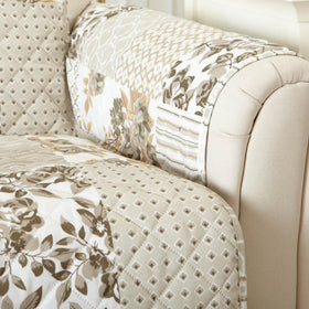 Great Bay Home washable slipcover shown with machine-wash care in mind.