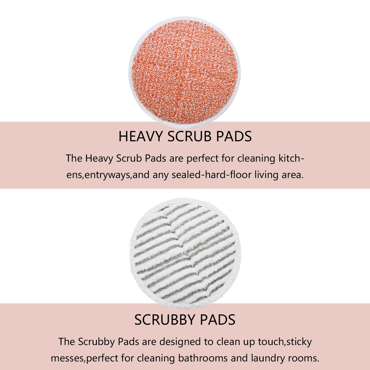 GreeSuit heavy-scrub replacement pads for Bissell Spinwave tackle tough stains on hard floors.