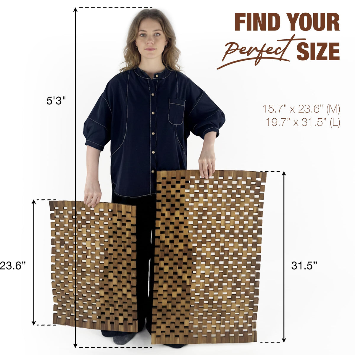 Green Alluvium Acacia Wood Bath Mat is easy to wipe clean for low maintenance.