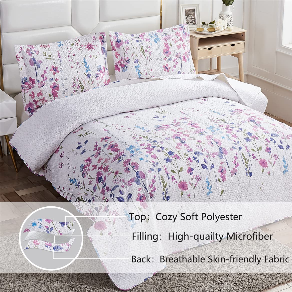 Green Essen breathable microfiber material for year-round comfort
