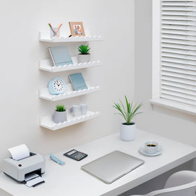Gift-ready Green Goods Supply scalloped shelves in white for baby showers
