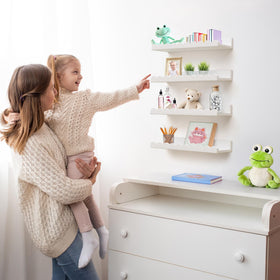 Green Goods Supply scalloped shelves in white with quick install setup