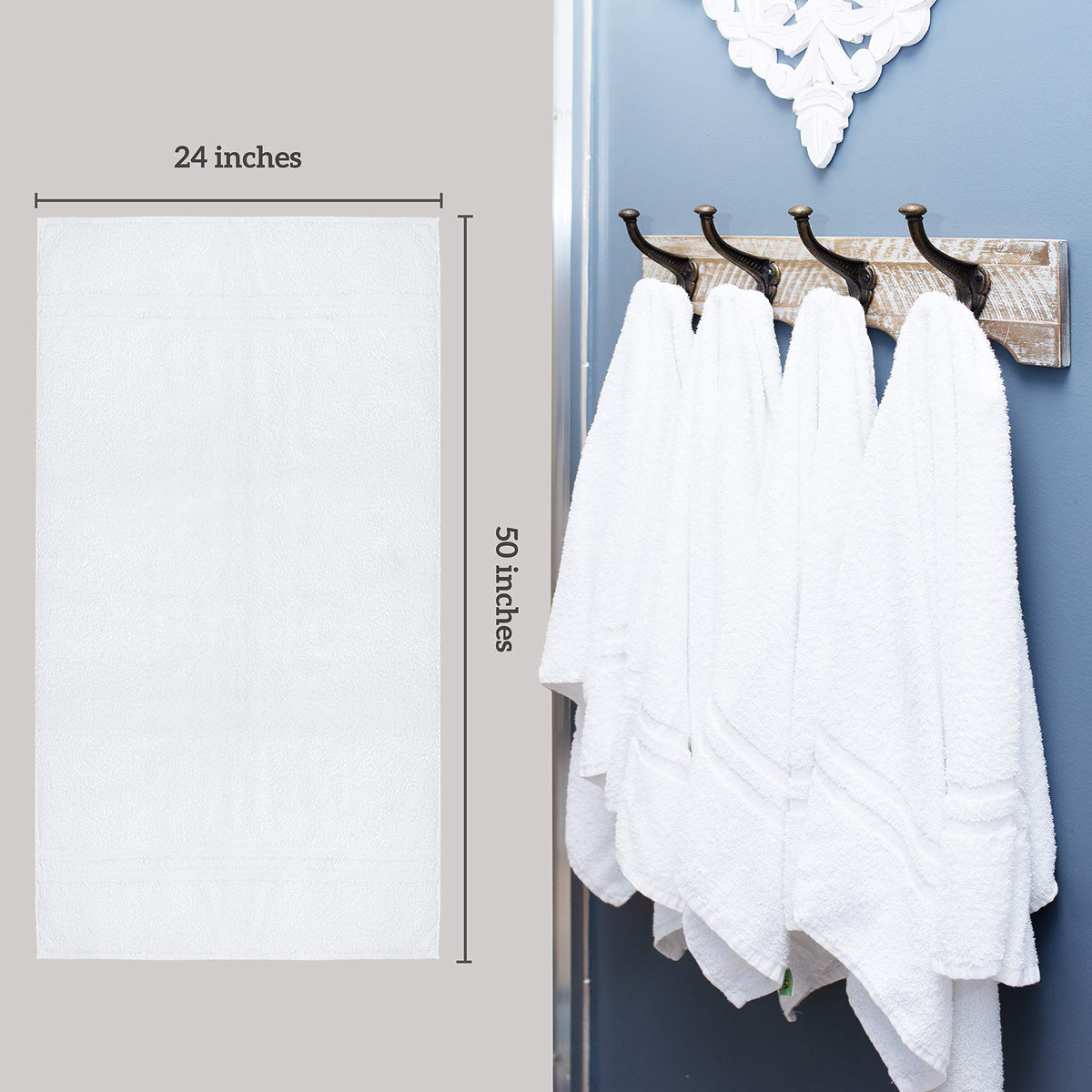 GREEN LIFESTYLE white towel with cotton blend for reliable everyday performance