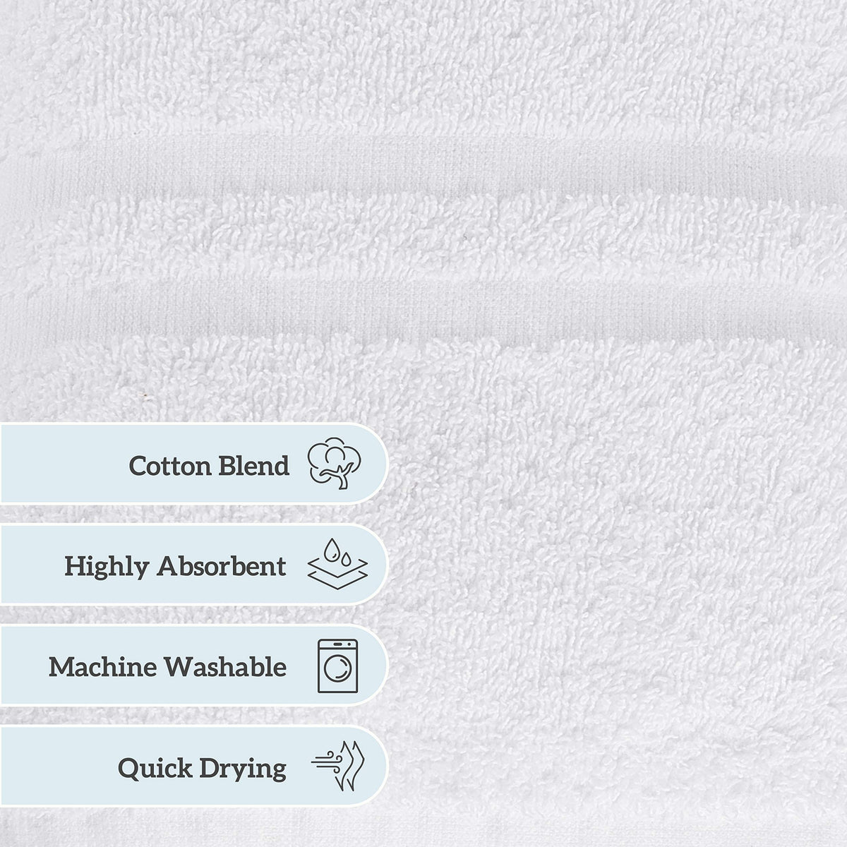 GREEN LIFESTYLE multipurpose-use towel for bathroom, spa, gym, or hotel