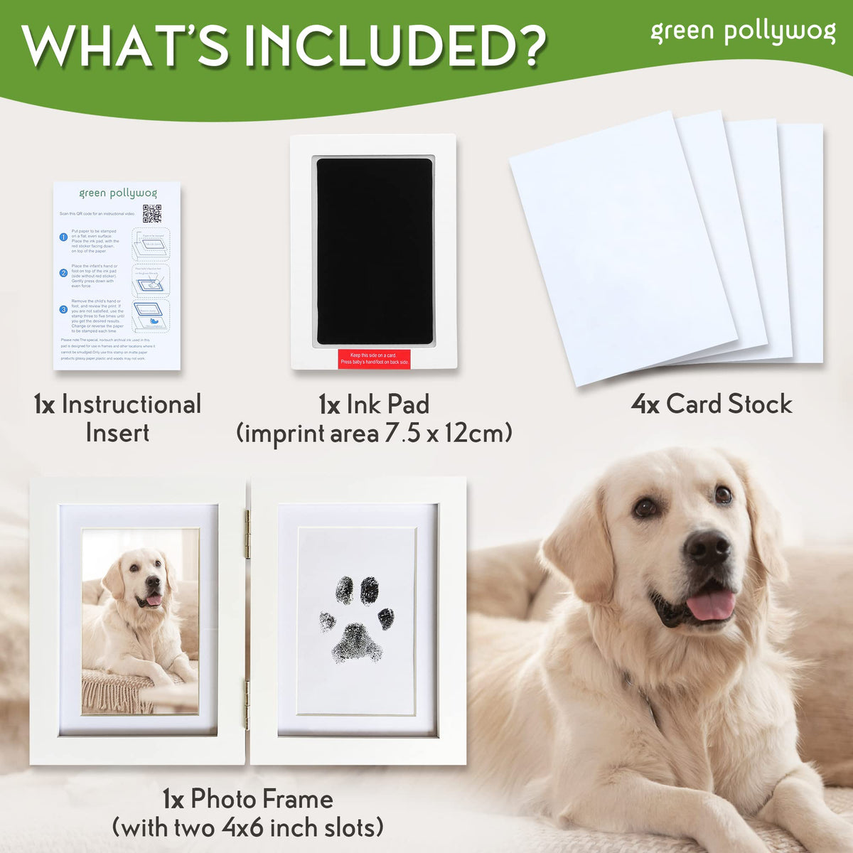 Green Pollywog acid-free ink pad supports multiple prints