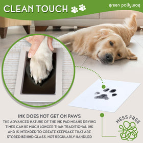 Green Pollywog extra-large ink pad ready for paw prints