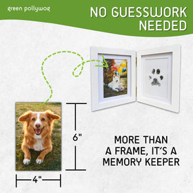 Green Pollywog hinged frame with brass mounts for wall or shelf display