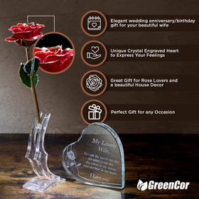 GreenCor rose display stand features the revered rose for prominent home display.