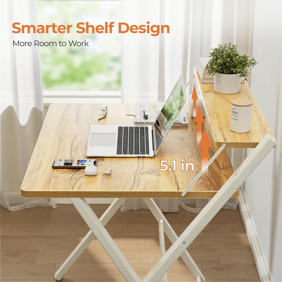 GreenForest lightweight, sturdy desk frame, easy to reposition for different rooms.
