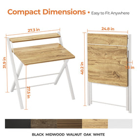 GreenForest two-tier folding desk with shelf, showcasing stable support for daily tasks.