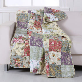 Close-up quilting detail of Greenland Home Blooming Prairie Throw
