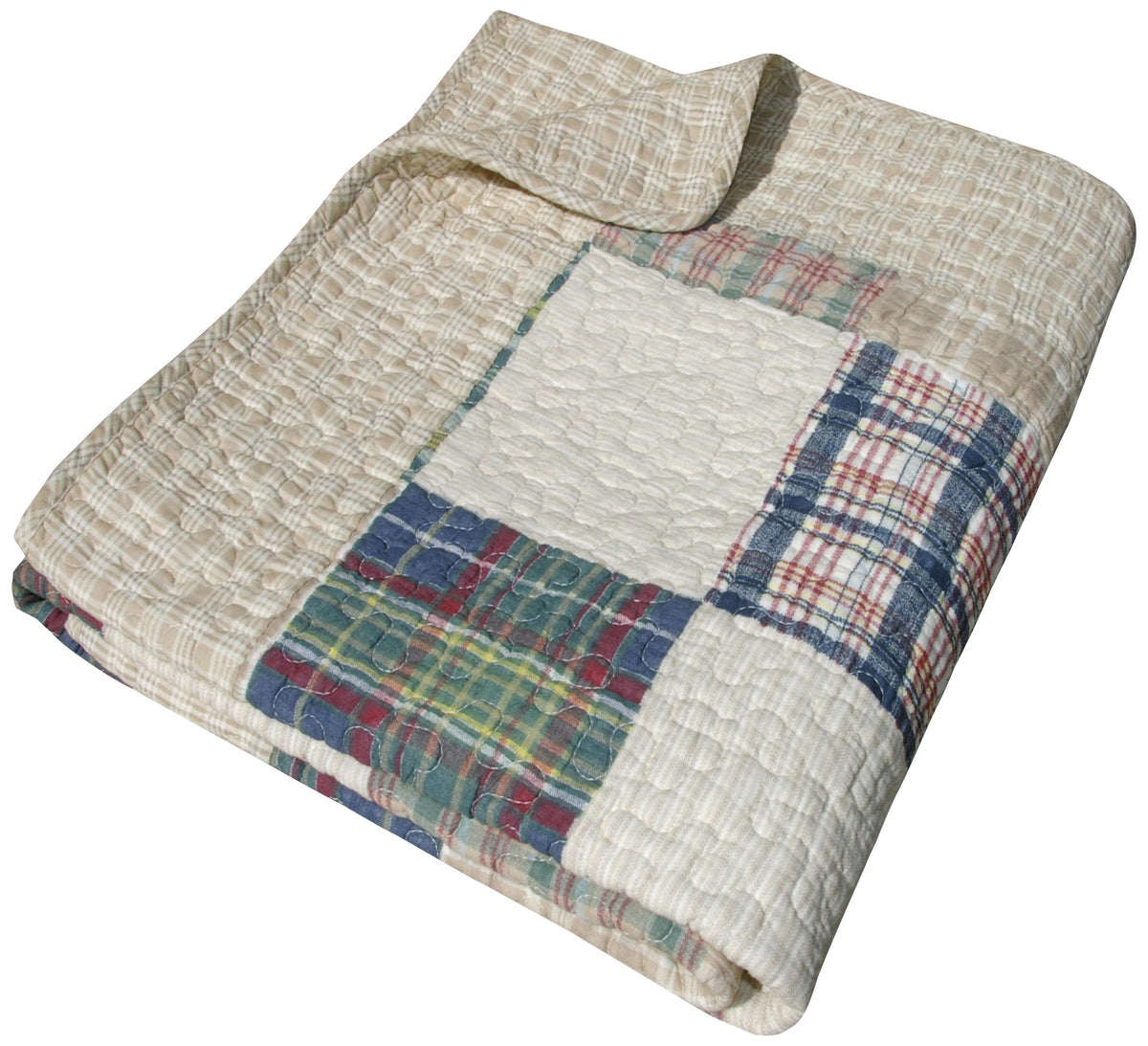 Greenland Home Oxford 100% cotton throw in tan for year round comfort.
