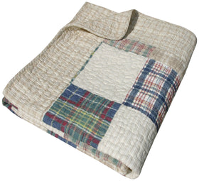 Greenland Home Oxford 100% cotton throw in tan for year round comfort.