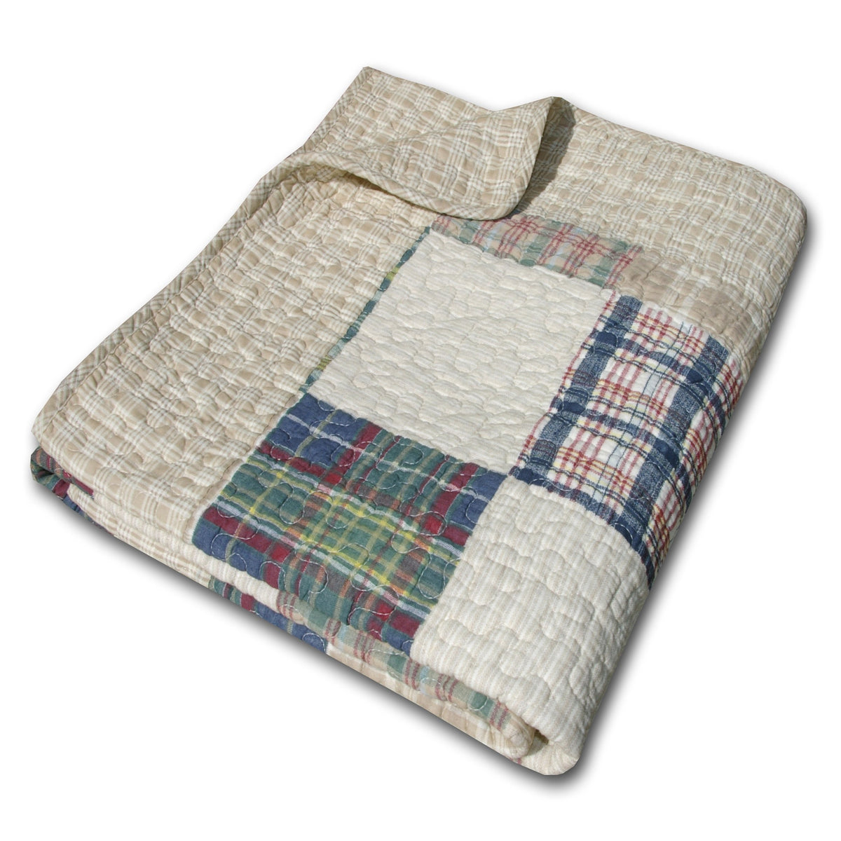 Greenland Home Oxford plaid reversible design for two looks in one.
