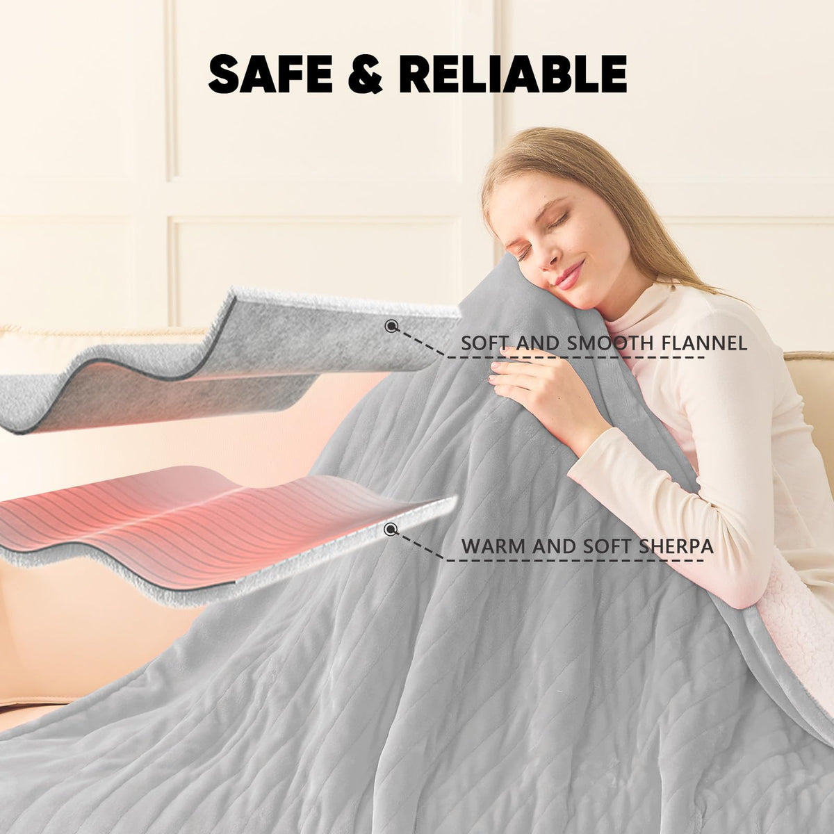 Greenoak care-washable heated blanket easy to maintain