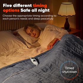 Greenoak heated blanket displays 10 heat levels for customized comfort.