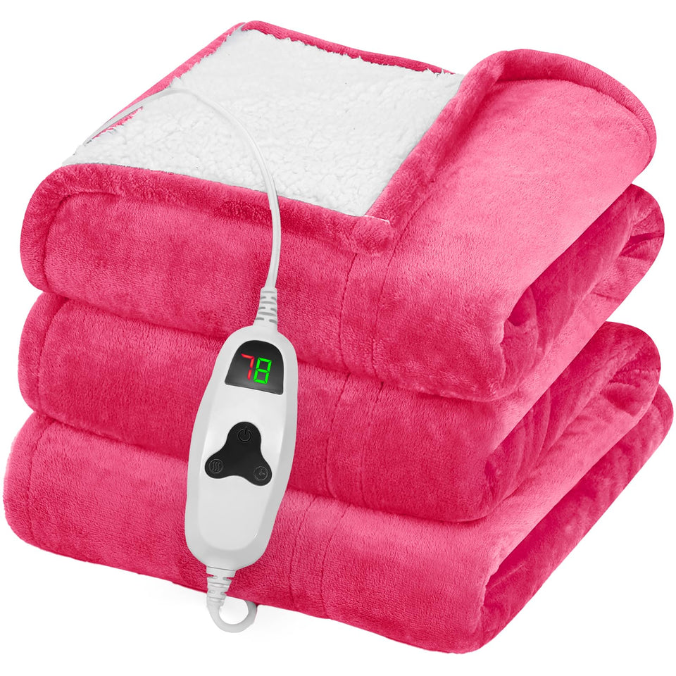 Greenoak heated blanket on bed shows cozy warmth and generous size for cool nights