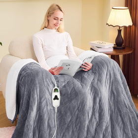 Greenoak heated blanket full-size 72x84 with plush fleece for cozy evenings