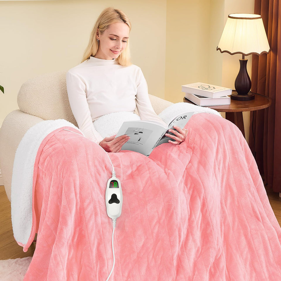 Greenoak heated blanket full-72x84 inches laid flat for extra warmth on cold nights.