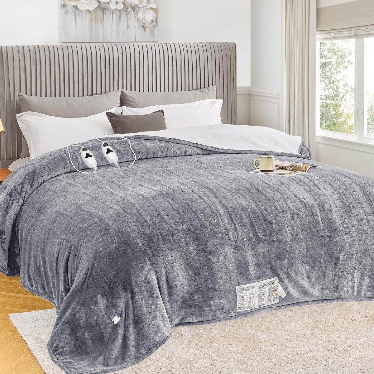 Greenoak heated blanket with dual-control panel for personalized warmth
