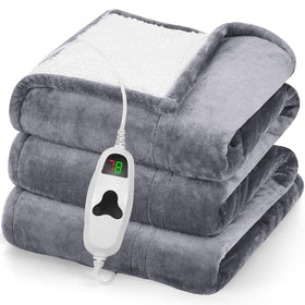 Greenoak heated blanket twin on bed for cozy warmth all night.