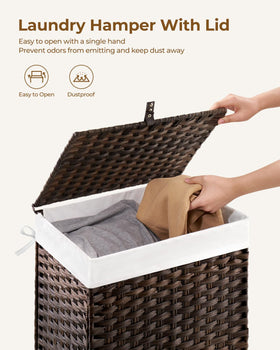 Greenstell adjustable foot pads protect floors and stabilize the hamper.
