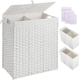 GREENSTELL laundry hamper lid and handles offer easy transport and tidy laundry storage.