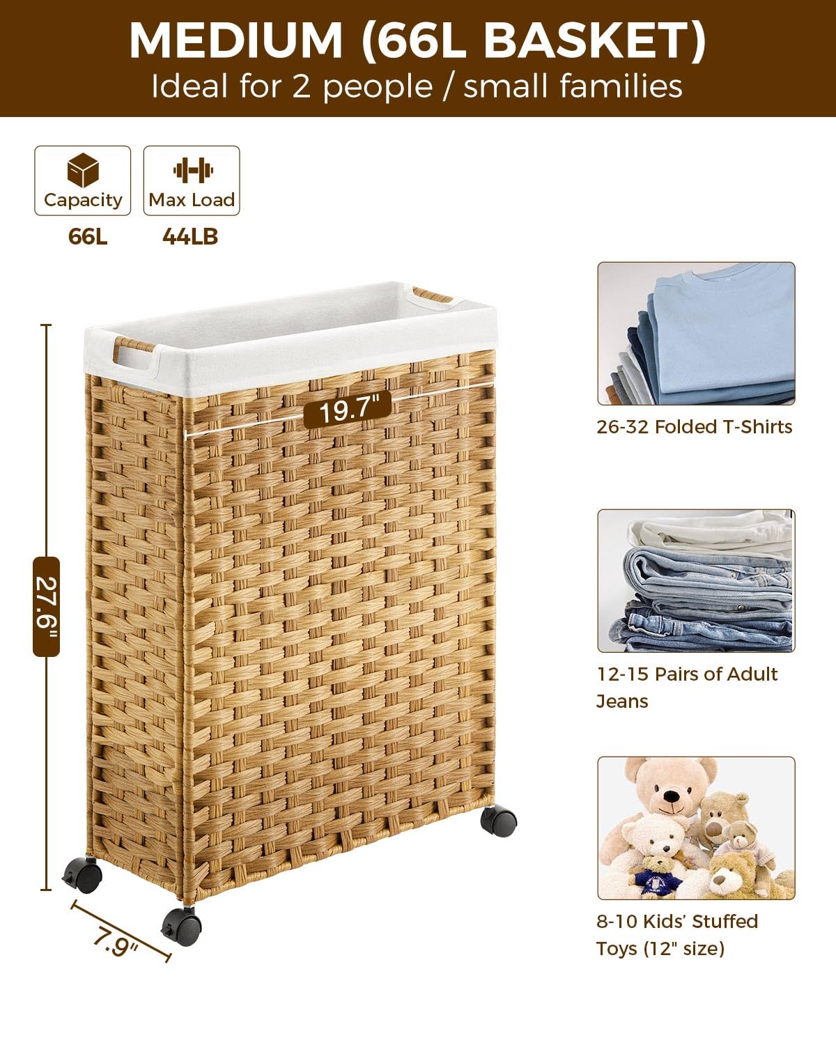 Greenstell hamper with removable liner bags for easy cleaning.