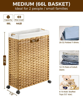 Greenstell hamper with removable liner bags for easy cleaning.