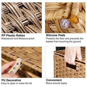 Greenstell waterproof rattan basket resists moisture and protects clothes