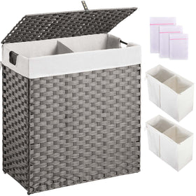 Greenstell laundry hamper with lid showing easy top access for quick laundry drop