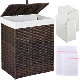 Greenstell laundry hamper with lid keeps dirty clothes concealed and odors at bay.