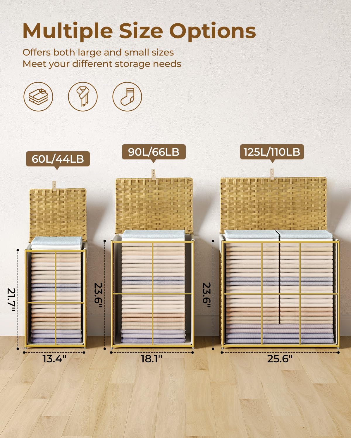 GREENSTELL open lid design for quick loading and access to clothes.