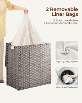 Greenstell two removable liner bags simplifying sorting and carrying laundry