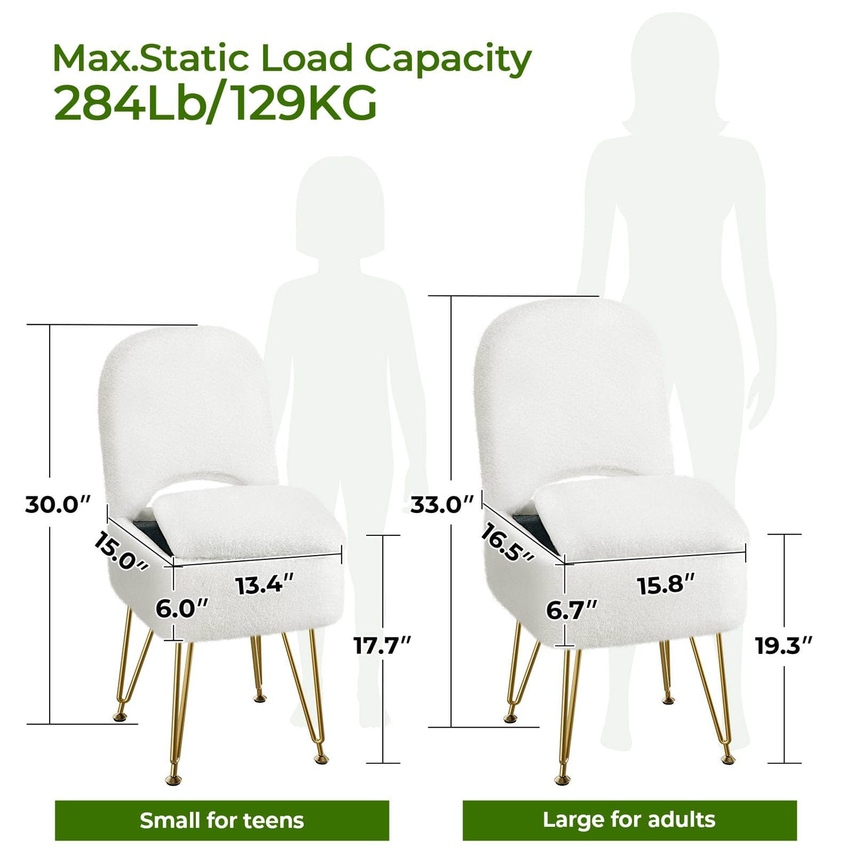 Greenstell vanity stool features a thick 6-inch cushion for comfort.