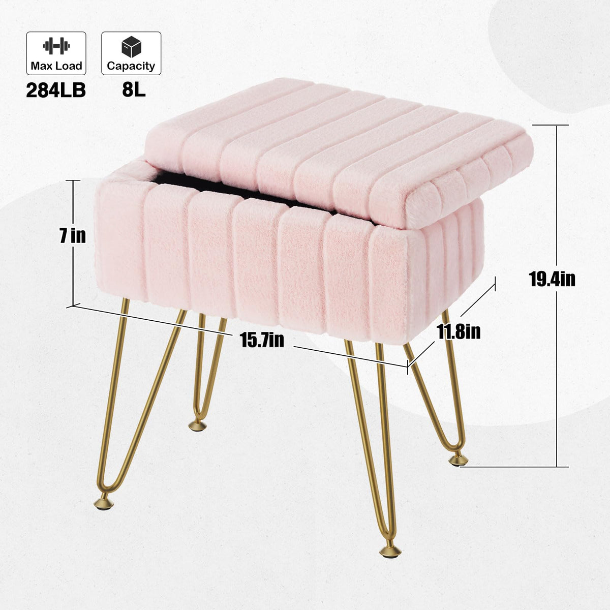 Greenstell vanity stool placed in a bedroom/dressing area