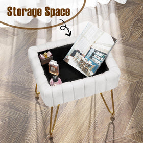 Sturdy gold-tone metal legs with anti-slip pads for floor protection