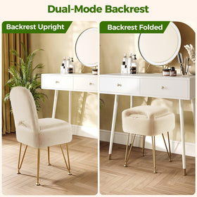 GREENSTELL vanity stool metal legs provide sturdy height and non-slip floor protection.