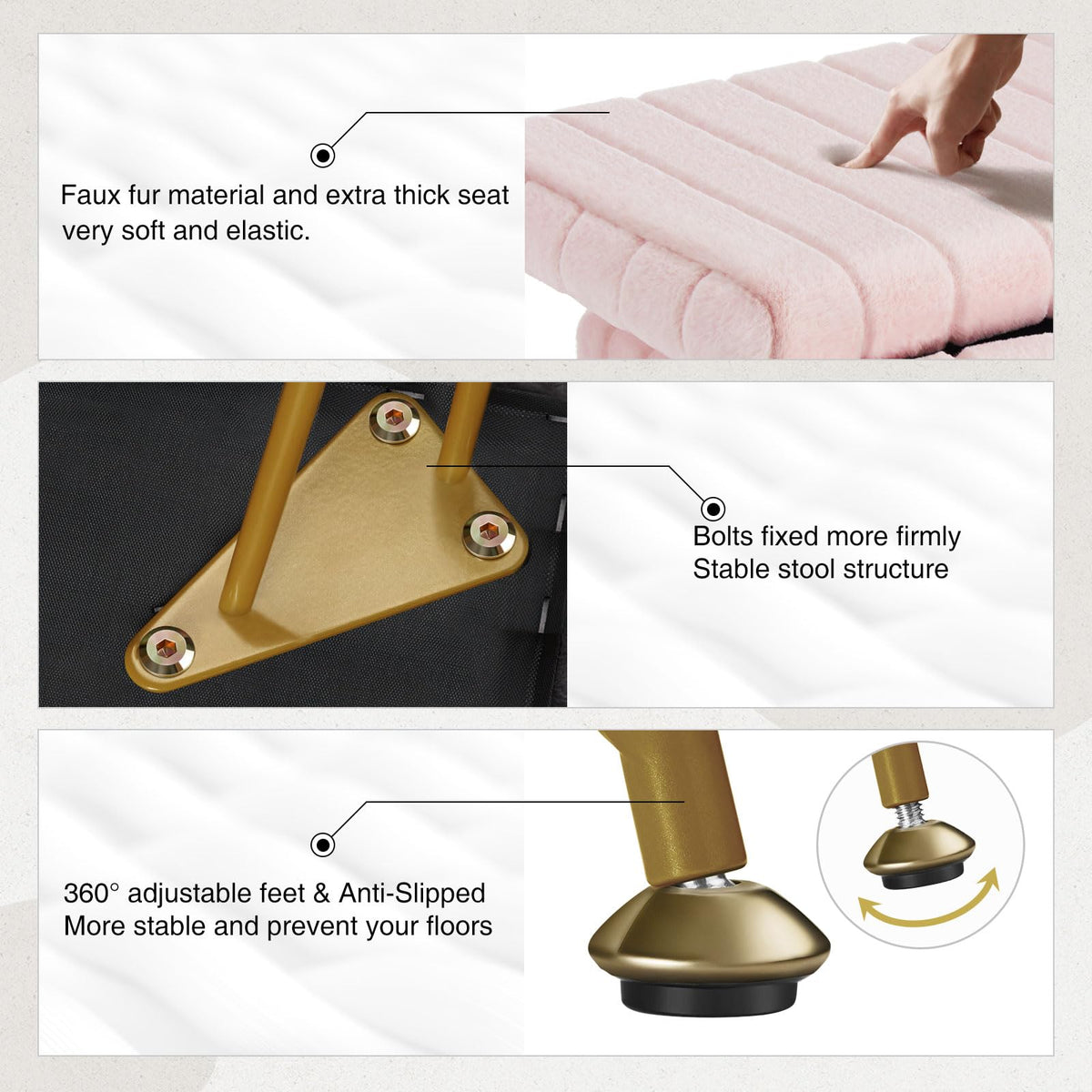 Internal storage compartment of Greenstell vanity stool