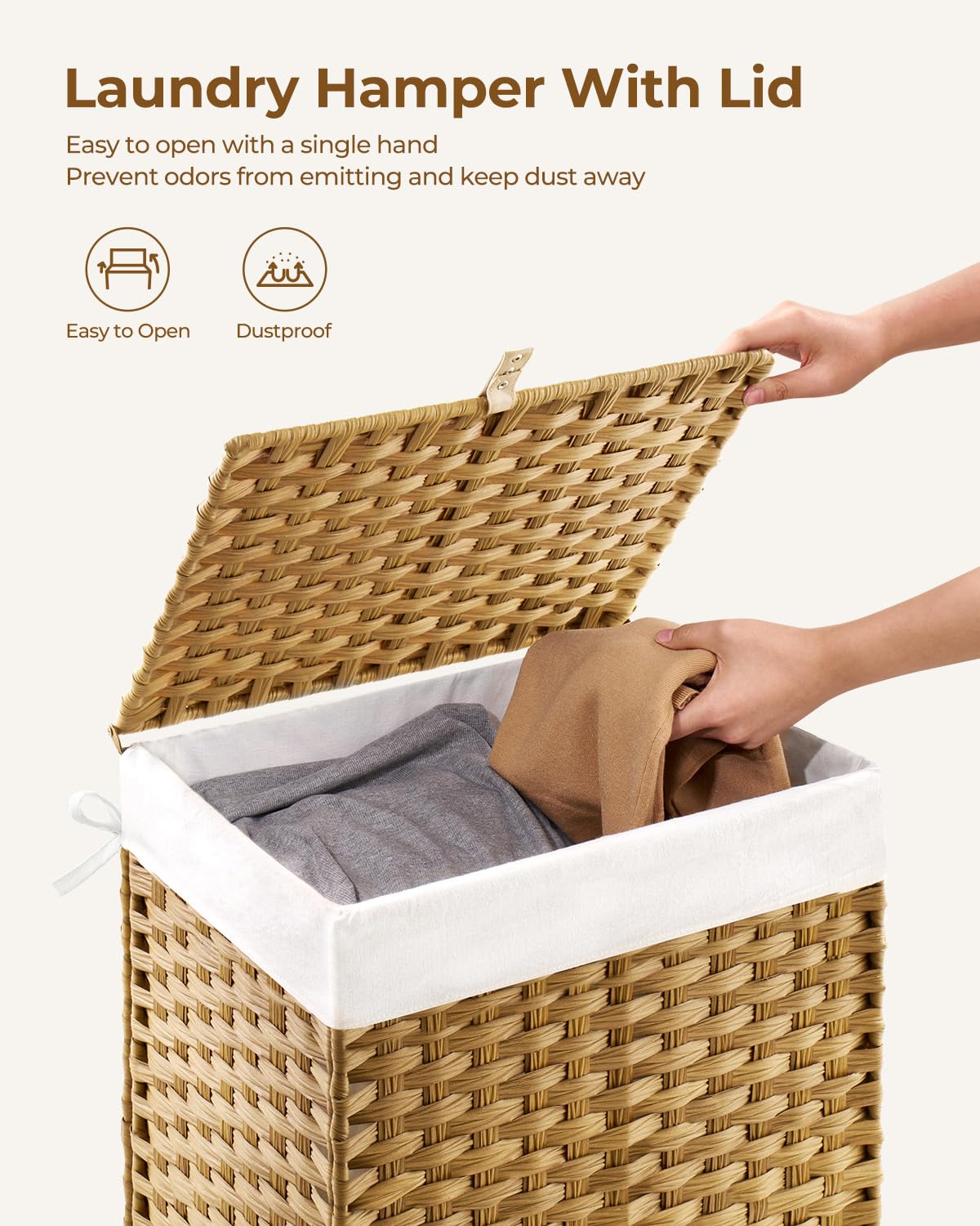 GREENSTELL waterproof foot pads protect floors and stabilize the hamper.