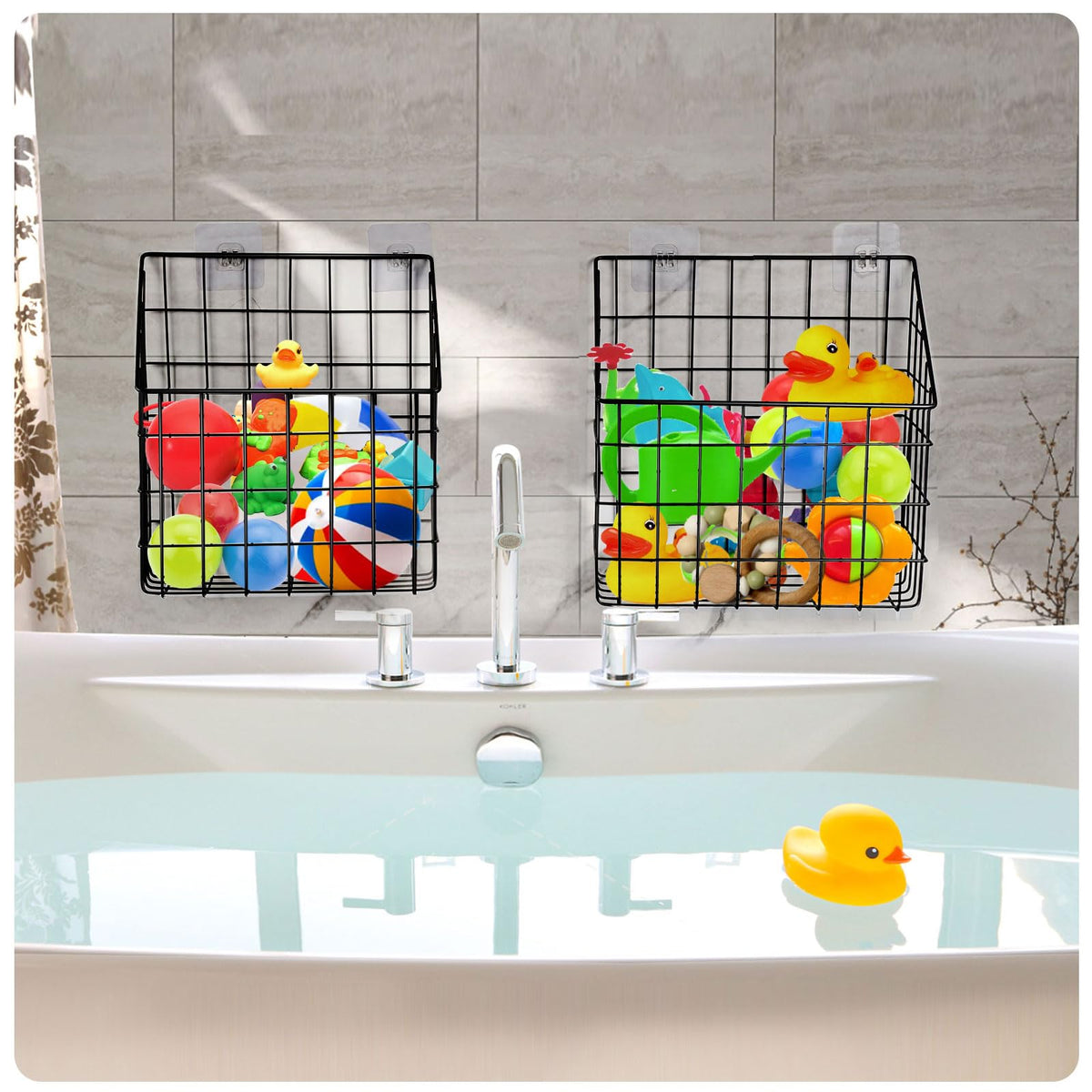 Greentainer keeps bath clutter under control with air circulation.