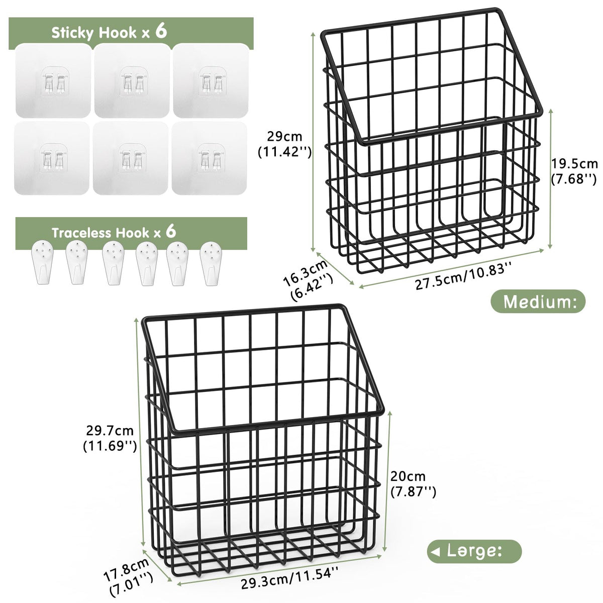 Greentainer rustproof metal basket endures humidity for durable bathroom organization.